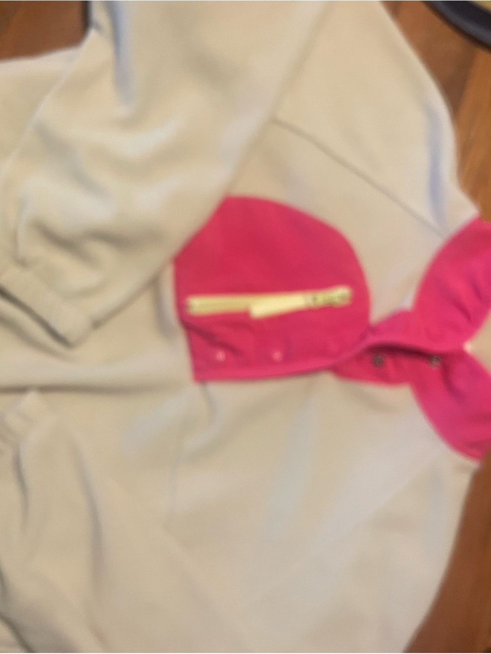 Hippie Rose Cream Puffer Jacket with Pink Hood & Pocket